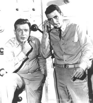 Richard Basehart and David Hedison in Voyage to the Bottom of the Sea